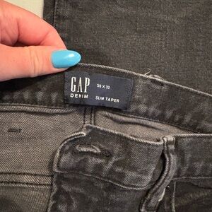GAP Black Washed Slim Taper Denim Jeans
